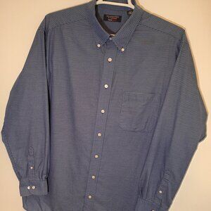 Shirt, Long, Travel Smart, Blue, Dark Blue Checkered, 2XLT
